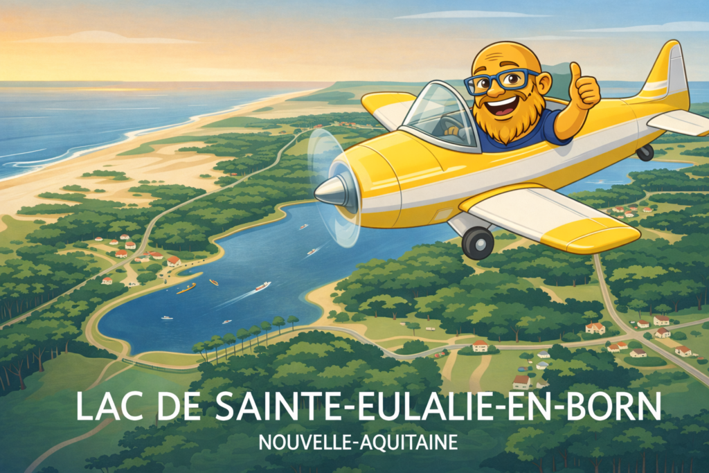 Vol au-dessus du lac Sainte-Eulalie - Immobilier Mimizan - Olivier Roussel IAD