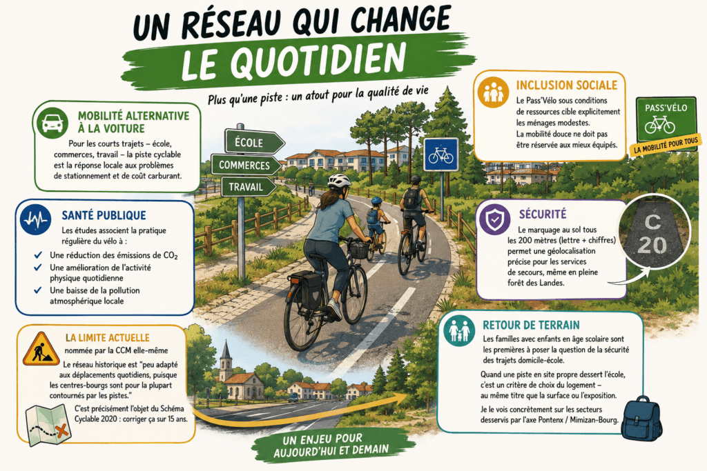 Impact immobilier pistes cyclables Mimizan — analyse terrain Olivier Roussel, conseiller IAD Landes