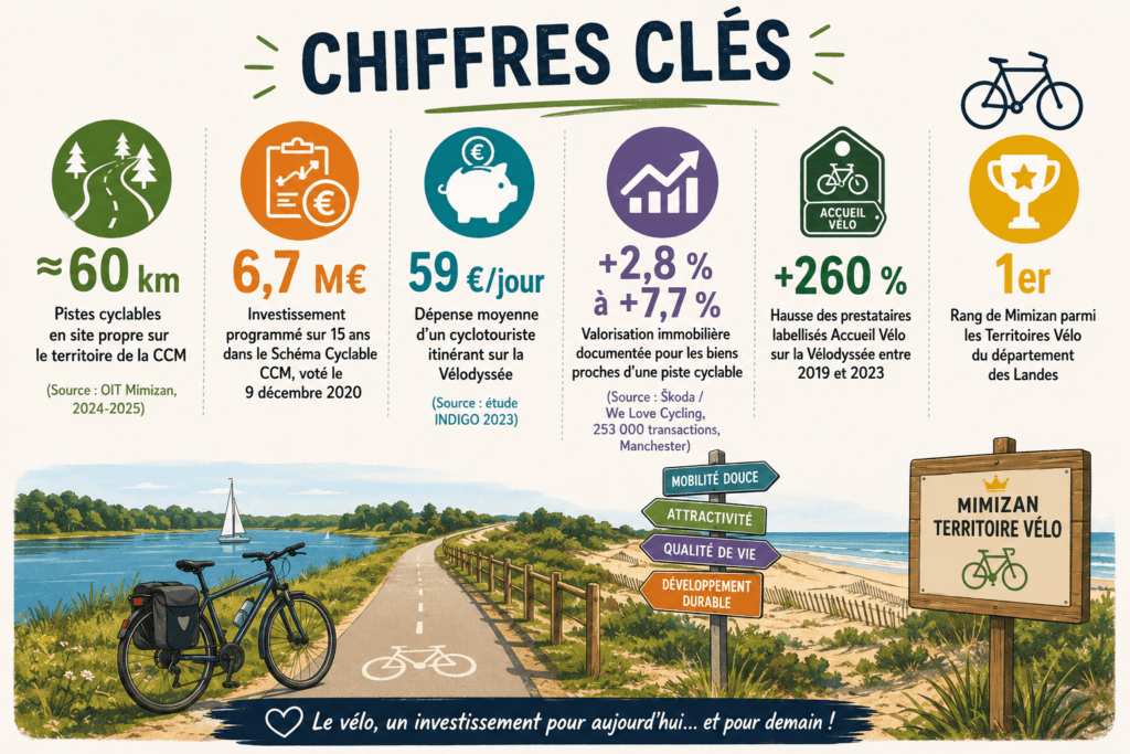 Vélodyssee à Mimizan — 1er Territoire Vélo des Landes, statistiques tourisme vélo 2024