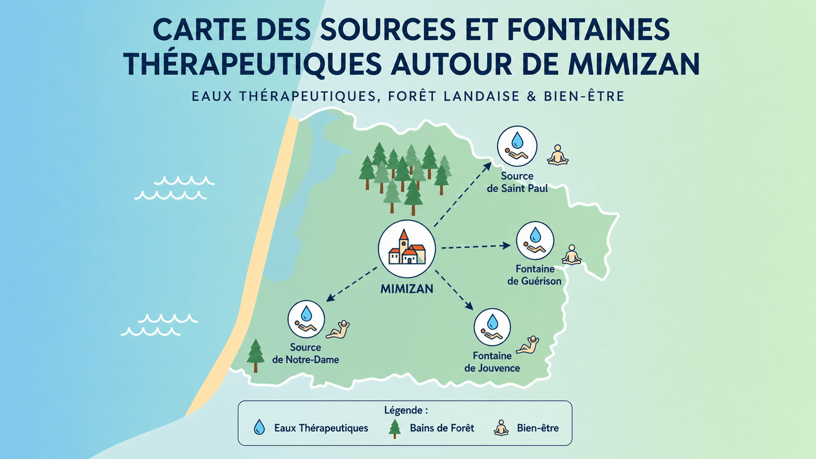 Fontaines et sources thérapeutiques des Landes à explorer autour de Mimizan