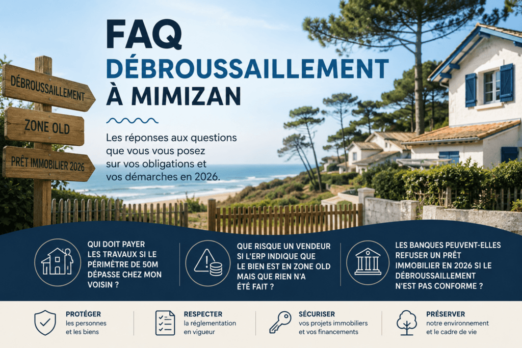 Foire aux questions sur le débroussaillement obligatoire à Mimizan — règles légales et impact sur la valeur immobilière — Olivier Roussel IAD France (Landes, 40)