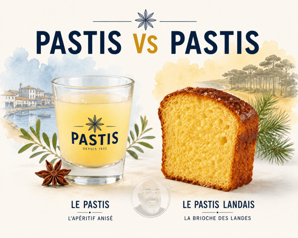 Pastis landais doré aux pommes - spécialité gascon de Mimizan dans les Landes