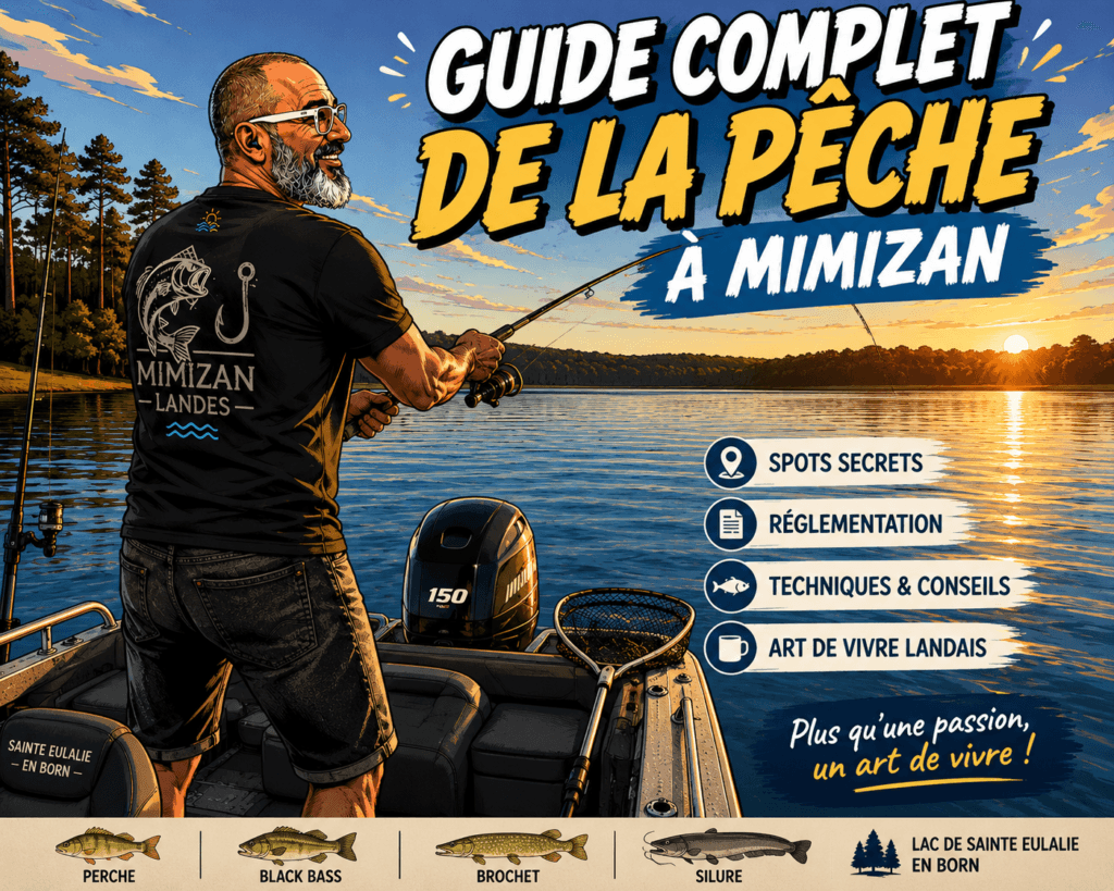 Pêche à Mimizan : bord du lac ou de l'étang d'Aureilhan, cadre naturel landais — Olivier Roussel, conseiller immobilier IAD France à Mimizan (Landes, 40)