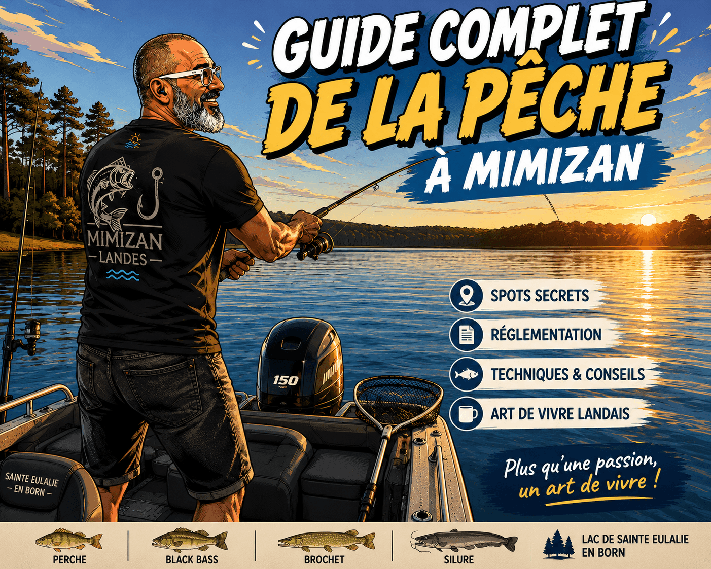 Pêche à Mimizan : bord du lac ou de l'étang d'Aureilhan, cadre naturel landais — Olivier Roussel, conseiller immobilier IAD France à Mimizan (Landes, 40)