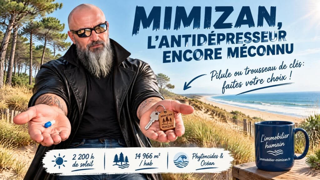 Olivier Roussel sur la plage de Mimizan, visuel du guide « Mimizan, l’antidépresseur encore méconnu » — Mimizan (Landes, 40200) — Olivier Roussel, conseiller immobilier IAD France